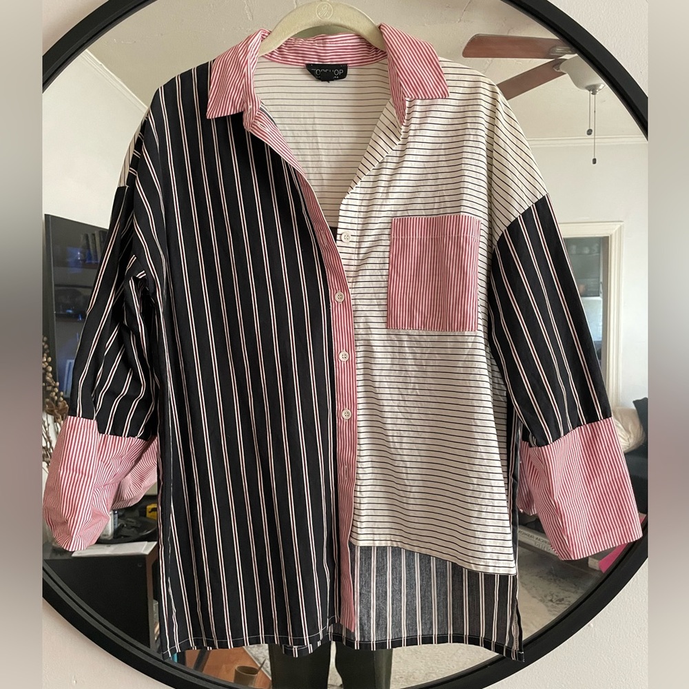 TOPSHOP - Patchwork Button Down